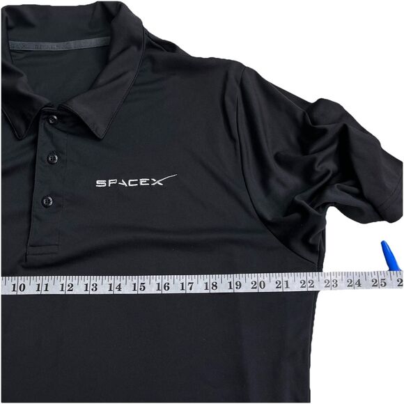 SpaceX Official Men’s L Golf Shirt Black Performance Polo Rocket Elon Musk - Picture 7 of 11